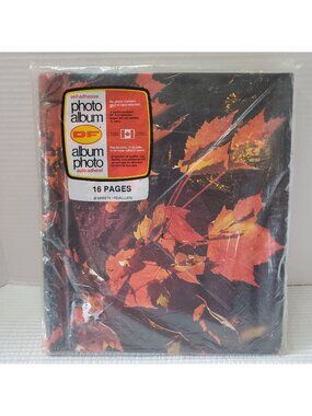Self-adhesive Photo Ring Album Vintage DF 16 Pages 8 Sheets New Maple Leaves NOS